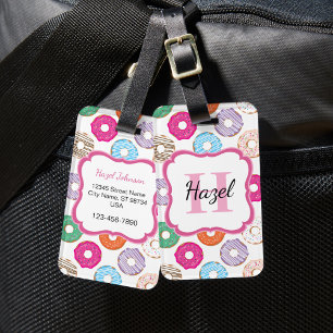 Pink Donut Luggage Tag