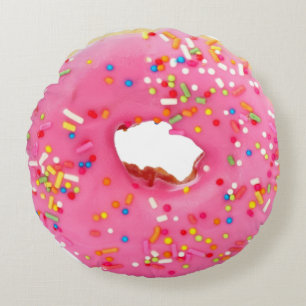 Pink donut round cushion