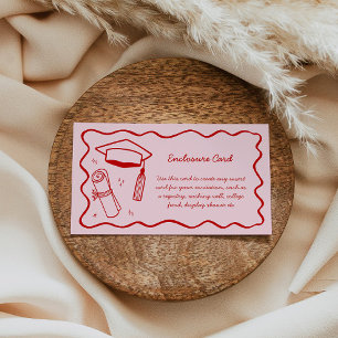 Pink Doodle Enclosure Card Custom Insert Grad