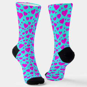 Pink Doodle Heart Socks
