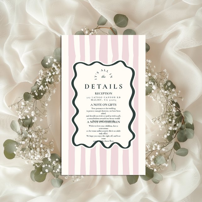 Pink Doodle Wavy Frame Wedding Enclosure Card (Creator Uploaded)