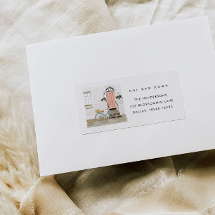 Pink Door Moving Announcement Address Label