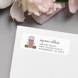 Pink Door Moving Announcement Return Address