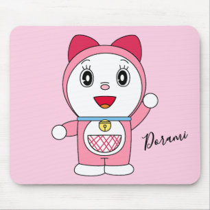 Pink Doraemi Doraemon Anime Fanart Mouse Mat