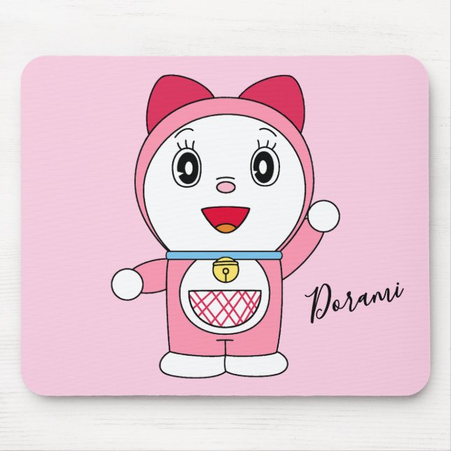Pink Doraemi Doraemon Anime Fanart Mouse Mat (Front)