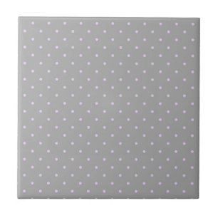 Pink Dot Grey Background Elegant Polka Dot Dotted Tile