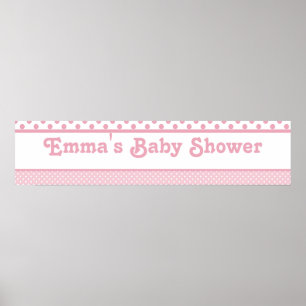 Pink Dots Baby Shower Banner Poster