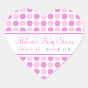 Pink Dots Baby Shower Favour Stickers