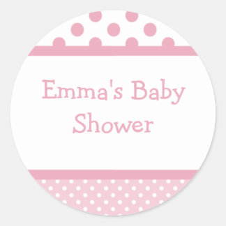 Pink Dots Baby Shower Sticker