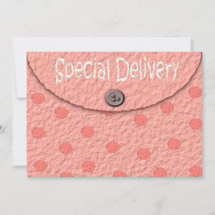 Pink Dots Envelope Girls Baby Shower Invitations