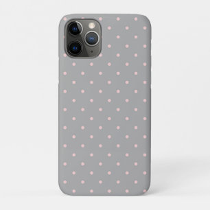 Pink Dots Girly Feminine Circles Happy Easter Grey iPhone 11 Pro Case