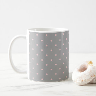 Pink Dots Girly Feminine Circles Happy Easter Grey Coffee Mug