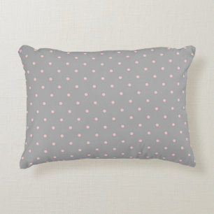 Pink Dots Girly Feminine Circles Happy Easter Grey Decorative Cushion