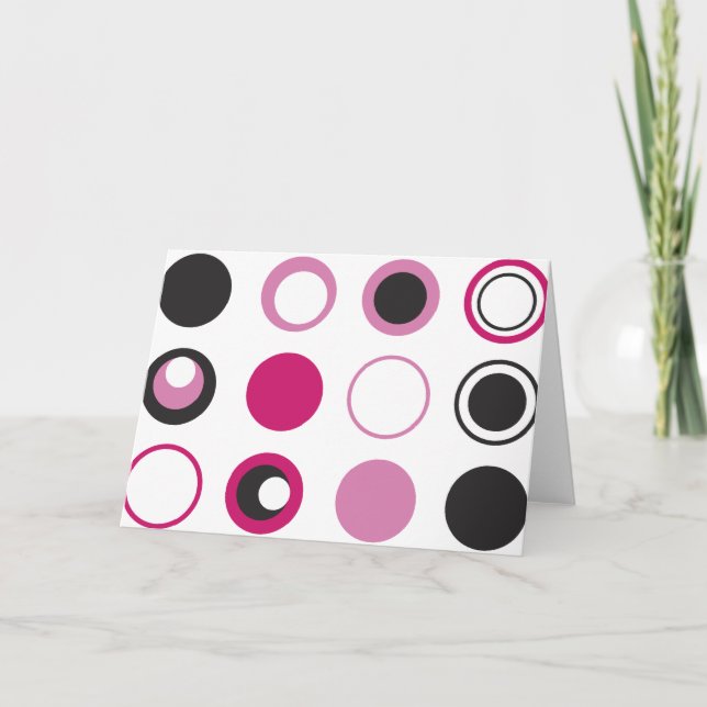 Pink Dots Greeting Card (Front)