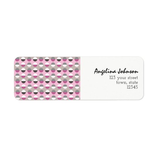 Pink Dots Stylish Girl Modern Cool Fancy Unique Return Address Label