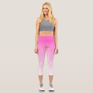Pink Dotted Pattern Capri Leggings