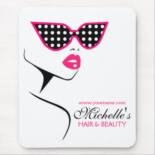 Pink dotted sunglasses hair and beauty branding mouse mat