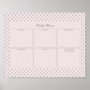 Pink dotted weekly planner printable poster