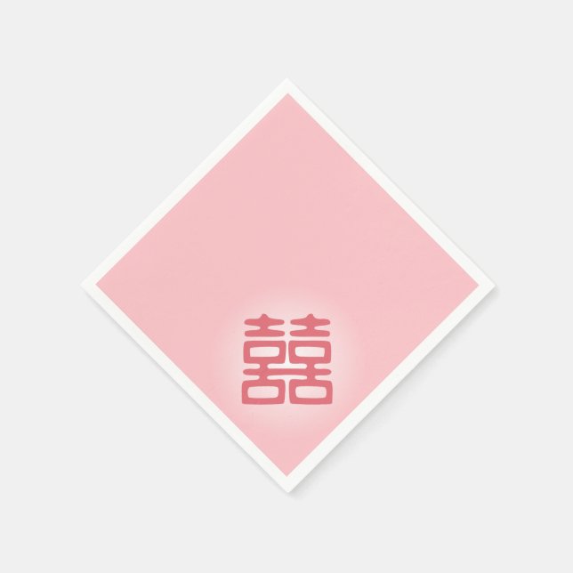 Pink Double Happiness - Bold Napkin (Corner)