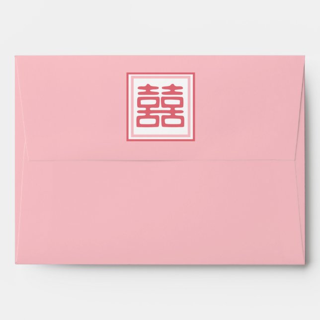 Pink Double Happiness - Square Envelopes (Back (Top Flap))