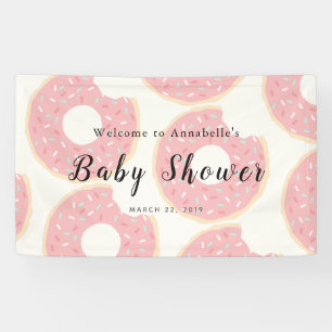 Pink Doughnut Baby Shower Banner