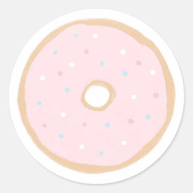 Pink Doughnut Baby Sprinkle Classic Round Sticker (Front)