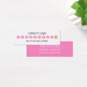Pink Doughnut Bakery Loyalty Coupon Card