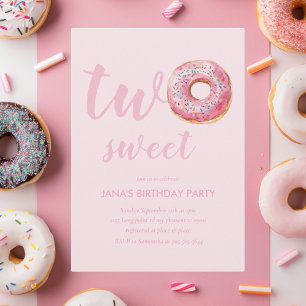  Pink Doughnut Birthday Invitation