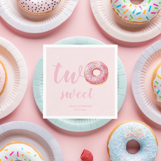  Pink Doughnut Birthday Napkin (Creator Uploaded)