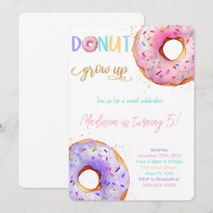 Pink Doughnut Birthday Party Invitation