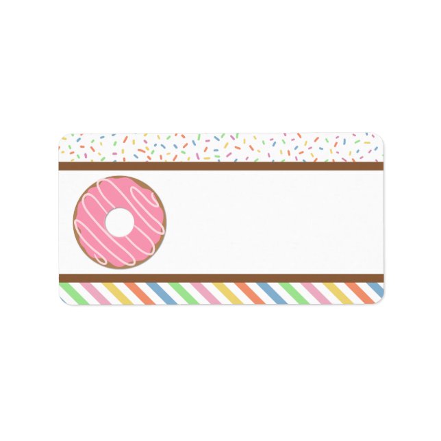 Pink Doughnut Birthday Party Label (Front)