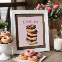Pink Doughnut Bridal Shower Bar Sign