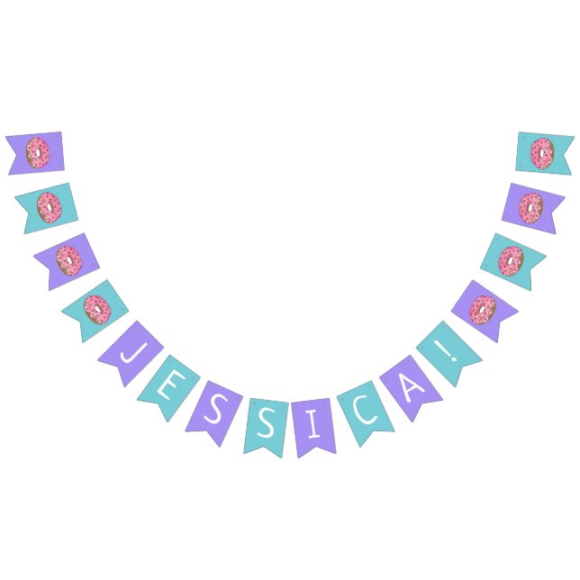 Pink Doughnut Doughnut Birthday Party Breakfast Bunting (All)