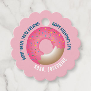 Pink Doughnut Forget You're Awesome Valentine's da Favour Tags