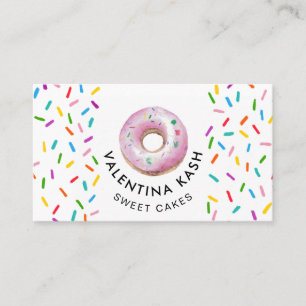 Pink Doughnut Logo Business Card