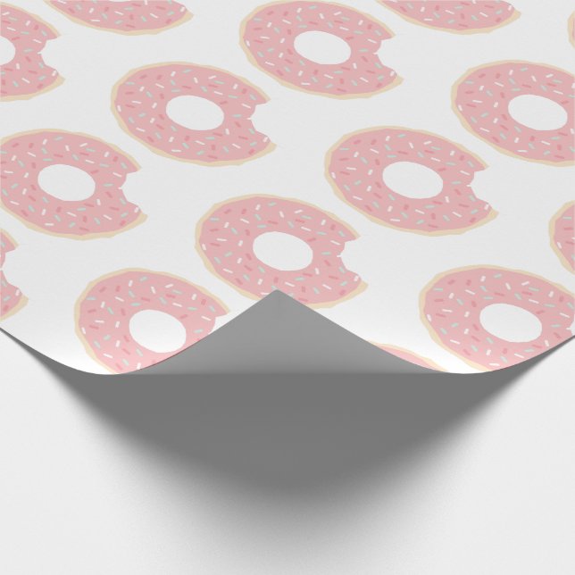 Pink Doughnut Pattern Wrapping Paper (Corner)