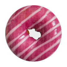 Pink Doughnut Printed Round Glass Cutting Board
