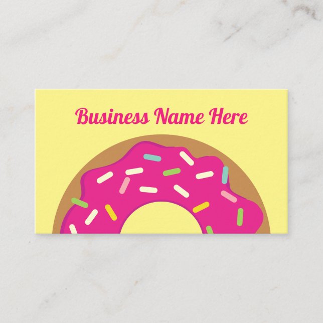 Pink doughnut sprinkles bakery business card (Front)