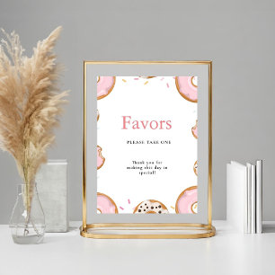 Pink Doughnut SPrinkles Favours Baby Shower Sign