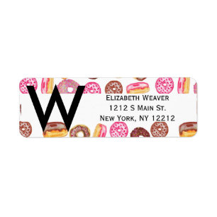 Pink Doughnut Typography and Watercolor Cute
