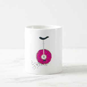 Pink Doughnut Wheel Unicycle with Colourful Sprink Coffee Mug