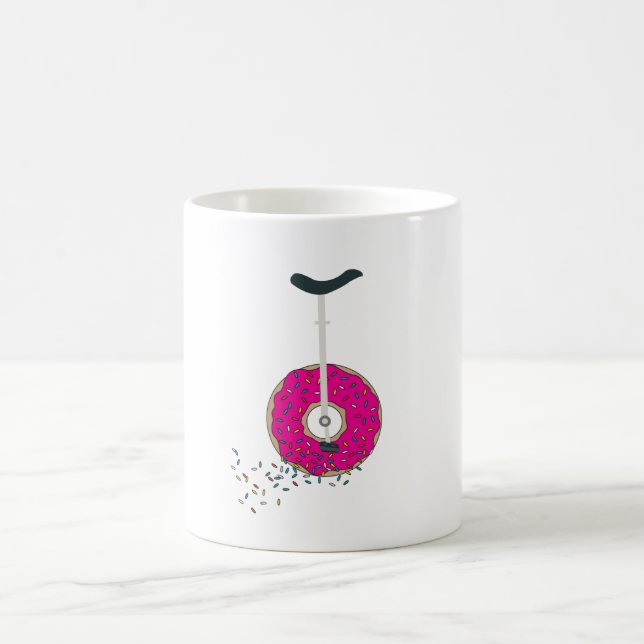 Pink Doughnut Wheel Unicycle with Colourful Sprink Coffee Mug (Center)