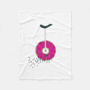 Pink Doughnut Wheel Unicycle with Colourful Sprink Fleece Blanket