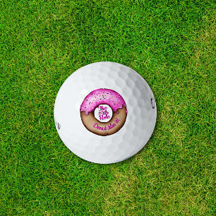 Pink Doughnut with Sprinkles Funny Golf Pun Doughn Balls