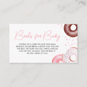 Pink Doughnuts and Diapers Baby Shower Books for B Enclosure Card