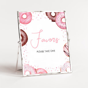 Pink Doughnuts and Diapers Baby Shower Favours Poster