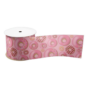 Pink Doughnuts Assorted Pattern Satin Ribbon
