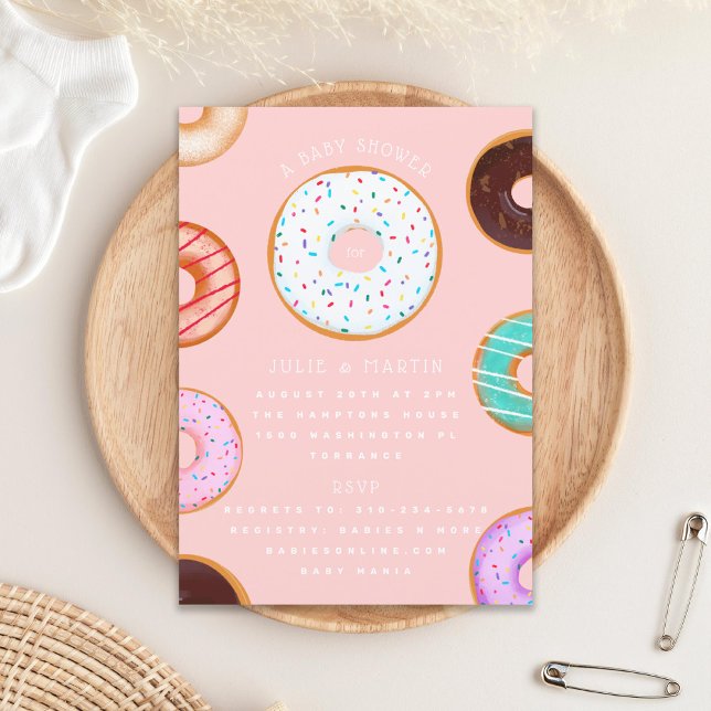 Pink Doughnuts Baby Shower Invitation (Creator Uploaded)
