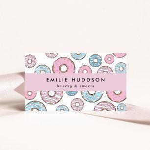 Pink Doughnuts, Blue Doughnuts, Cake Shop, Pastry Business Card