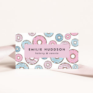 Pink Doughnuts, Blue Doughnuts, Cake Shop, Pastry Business Card